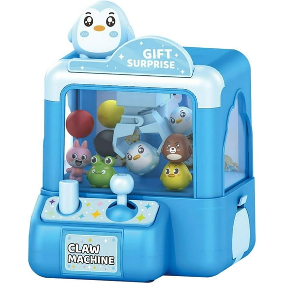 Mini Claw Machine,Kids Vending Machine Toy,Mini Claw Machine for Kids,Mini Animals Vending Machine Electronic Arcade Game,Animal Theme Arcades Game Party Toy,for Girls Boys Ages 3-8(Blue)
