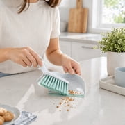 Mini Cleaning Brush Set with Dustpan - Small Hand Broom and Dustpan for Desk, Table, Floor, and Crevice Cleaning - Compact Desktop Sweeper with Soft Bristles for Home, Dorm Room, Car - 10 Inch