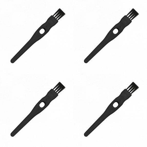 Mini Cleaning Brushes with Nylon Bristles, 4.3" Long – Precision Detail Cleaner for Razor, Nose Hair Trimmer, Mug Lids, Mosquito Lamp, and Small Crevices – Plastic Handle,Black(B)-4pcs