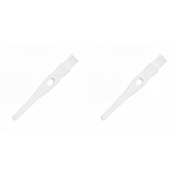 Mini Cleaning Brushes with Nylon Bristles, 4.3" Long – Precision Detail Cleaner for Razor, Nose Hair Trimmer, Mug Lids, Mosquito Lamp, and Small Crevices – Plastic Handle,White(W)-2pcs
