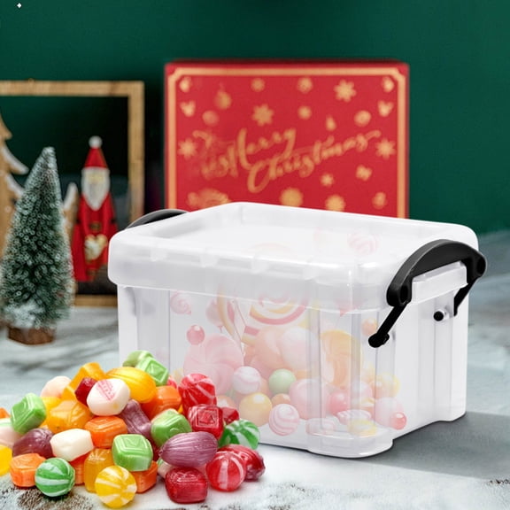 Mini Clear Acrylic Storage Box 0.14 Liters Small Lockable Jewelry Case - Cute Organizer for Earrings Beads Pills - Portable Travel Container for Home Office Desk