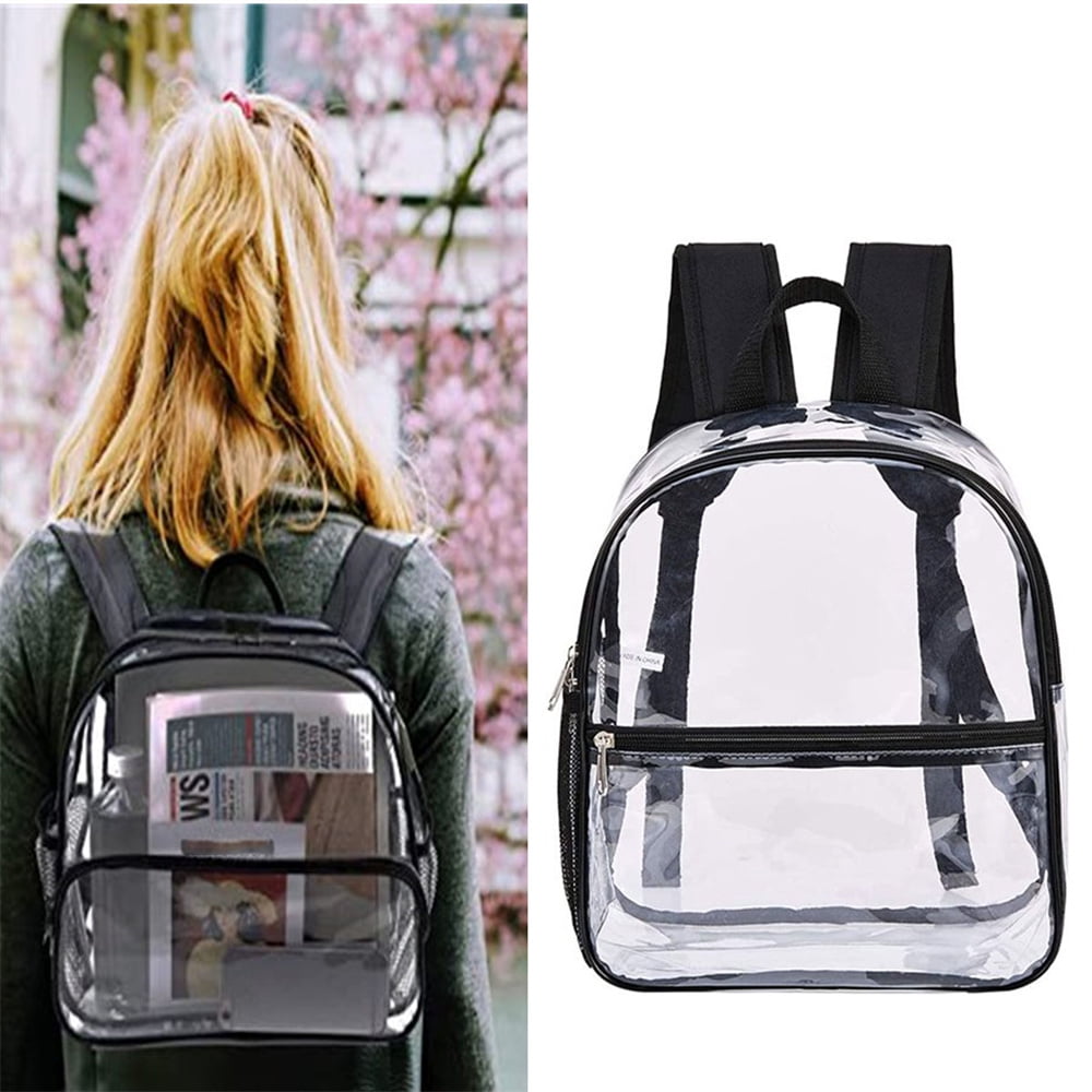 Mini Clear Backpack Stadium Approved 12x12x6 See Through Waterproof Small  Clear Backpacks with Front Accessory Pocket for Festival Games Sport Event  Concerts 