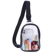 Mini Clear Bag for Stadium Events and Concerts, Clear Crossbody Bag for Women Men, Black