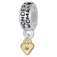 thumbnail image 1 of Mini Clear Crystal Birthday Crystal Gold Tone Heart - Wonder Woman Charm Bead, 1 of 1