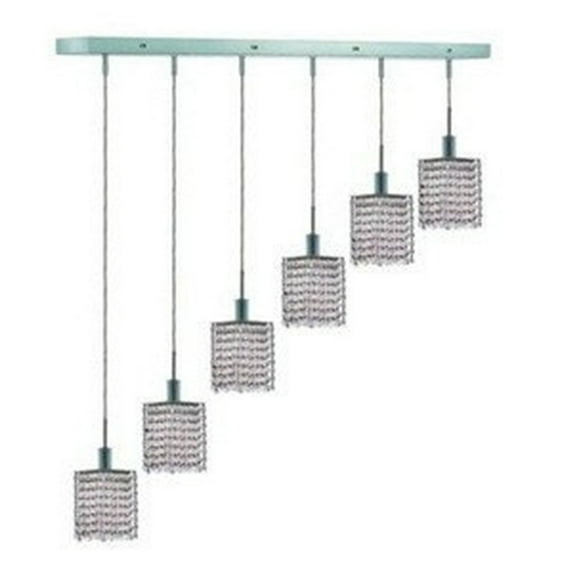 Mini Clear Crystal Pendant w 6 Lights in Chrome (Spectra Swarovski)