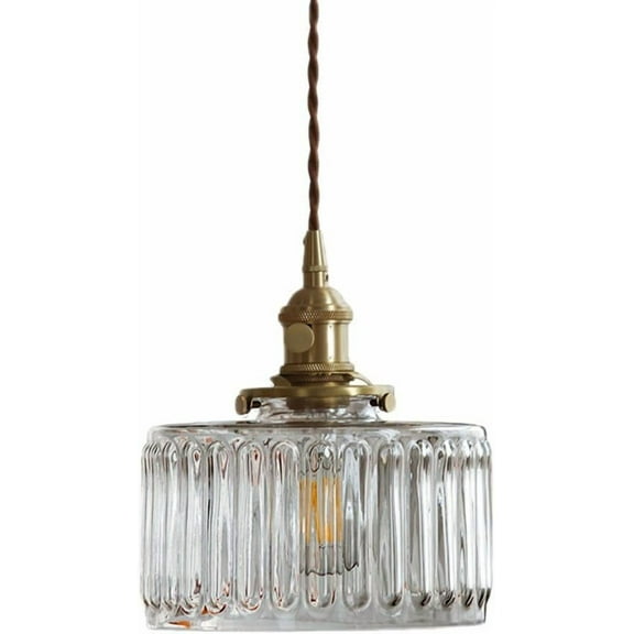 Mini Clear Glass Pendant Light with Switch, Small Nordic Style Transparent Glass Pendant Lighting, Simple Decorative Pendant Light Fixture, Rustic Pendant Lamp for Kitchen Sink Over Table Bedside
