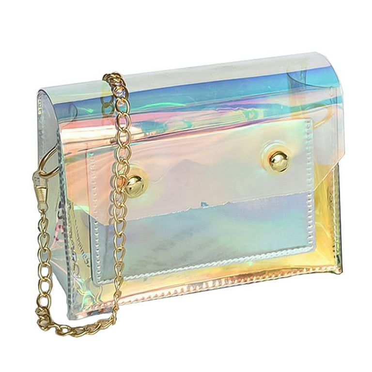 M lis Mini Clear Jelly Shoulder Bag Transparent Handbag Adjustable Crossbody Bag Girl s Size 17x12cm Silver