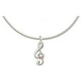 thumbnail image 1 of Mini Clef with AB Crystal Charm Necklace, 18"+2" Extender, 1 of 1
