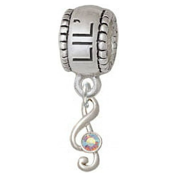 Mini Clef with AB Crystal - Lil Sister Charm Bead
