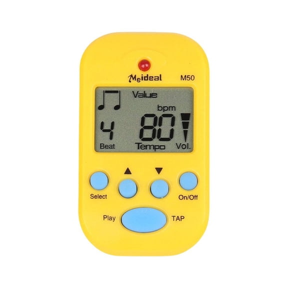 Mini Clip On Digital Metronome 30-280BPM LCD Display with 3.5mm Jack for Guitar Violin Piano Ukulele Musical Instrument