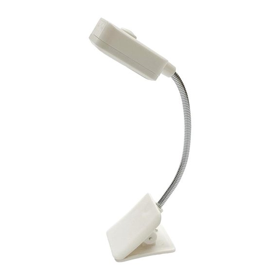 Mini Clip on Reading Light for Books in Bed, Eye-Caring Warm LED Book Light with 360° Flexible Gooseneck, Lightweight Portable Night Reading Lamp for Book Lovers, Kids, Travel & Study, Black/White