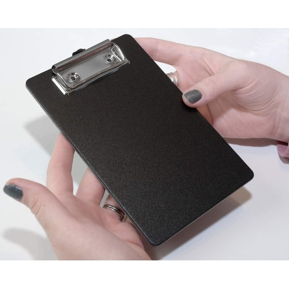 - Mini Clipboards 4" x 6" Great for Small Notepads 2 Pack (Black (Deluxe Version)).