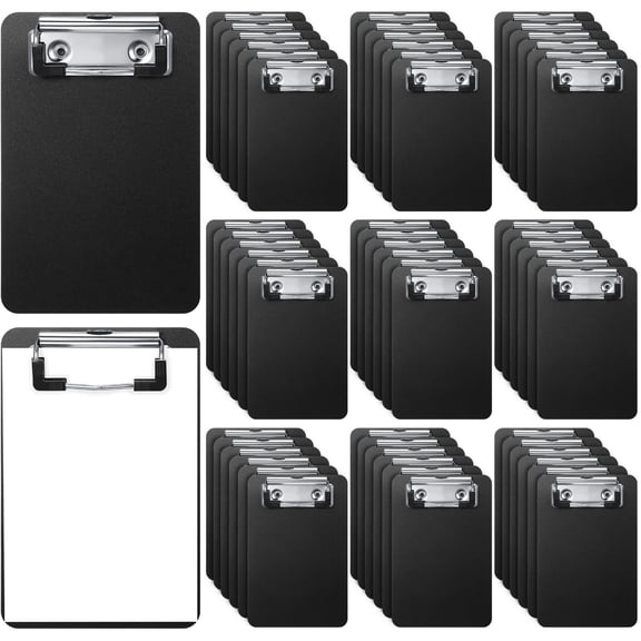 Mini Clipboards 60 Pack Black 4 x 6 Inch Memo Check Presenters