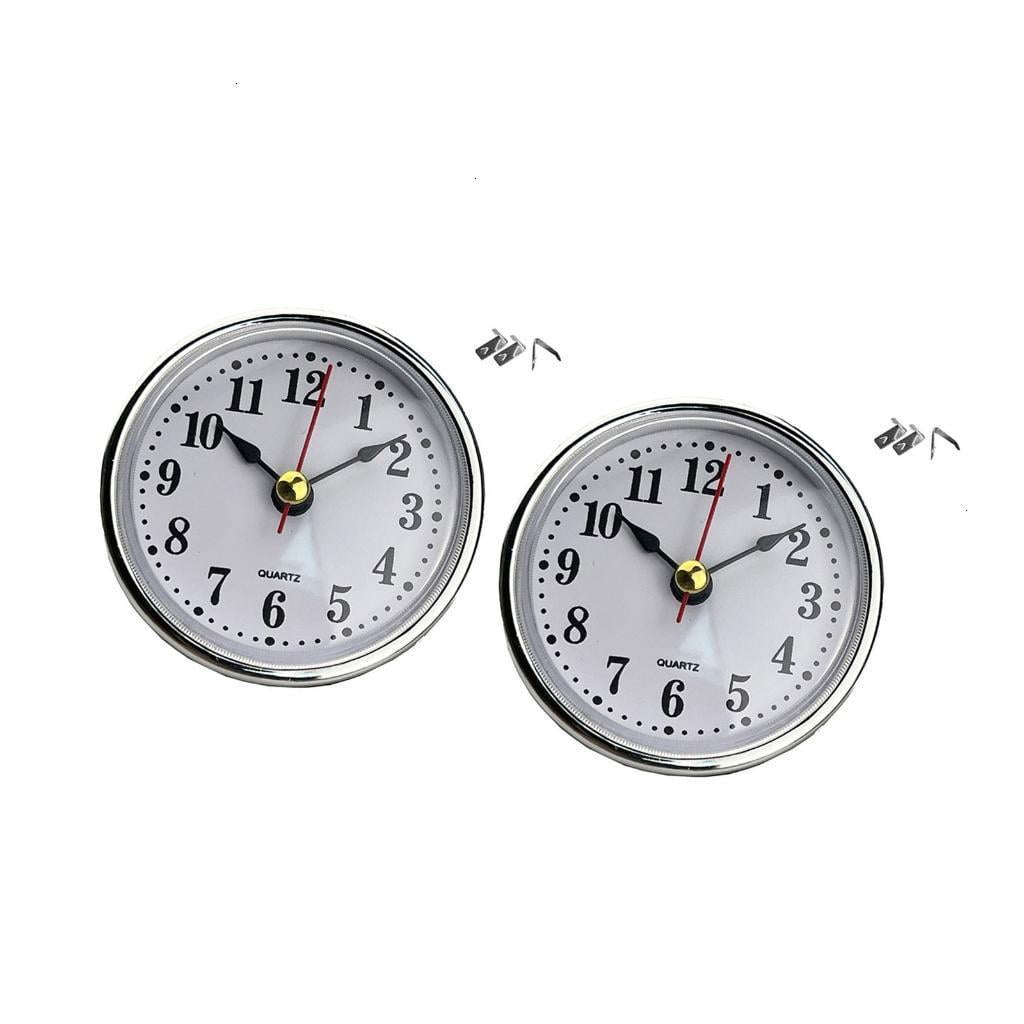 Mini Clock Insert 65mm Round Movement White Face with Gold or Silver ...