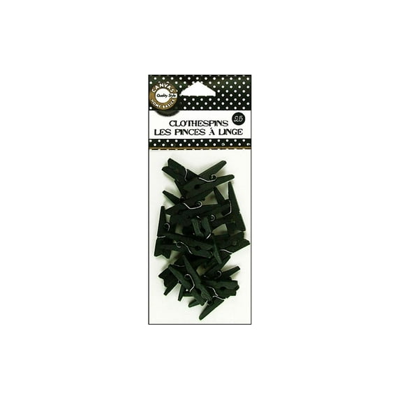 Canvas Corp Clothespins Mini 25pc Black