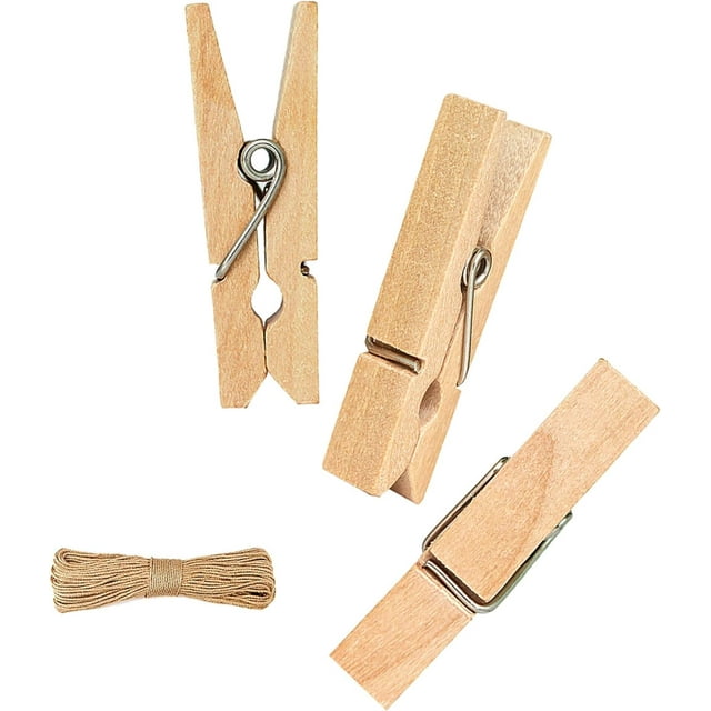 Mini Clothespins, Mini Clothes Pins for Photo, 100 Pack Wooden Small