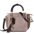 thumbnail image 1 of Mini Clova Women's Genuine Leather Satchel Purse with Adjustable Shoulder Strap and Golden Accents, 1 of 5