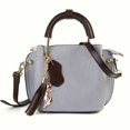 thumbnail image 1 of Mini Clova Women's Genuine Leather Satchel Purse with Adjustable Shoulder Strap and Golden Accents, 1 of 5