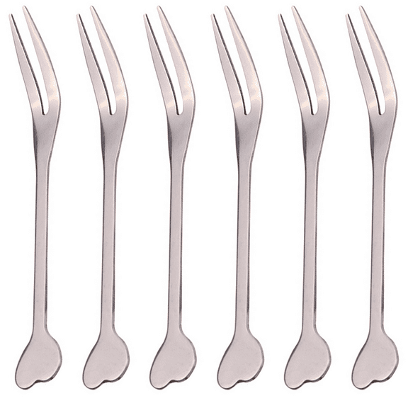 Mini Cocktail Forks Appetizer Forksstainless Steel Fruit Forks Dessert Forks Tasting Forks-Style:Love Handle;