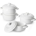 thumbnail image 1 of Mini Cocotte Set - 14 OZ Small Casserole Dishes with Lids and Handles, Ceramic Mini Dutch Oven Set of 4, Small Baking Ramekins for Lasagna, Soufflé, Oven, Microwave & Dishwasher Safe, 1 of 8
