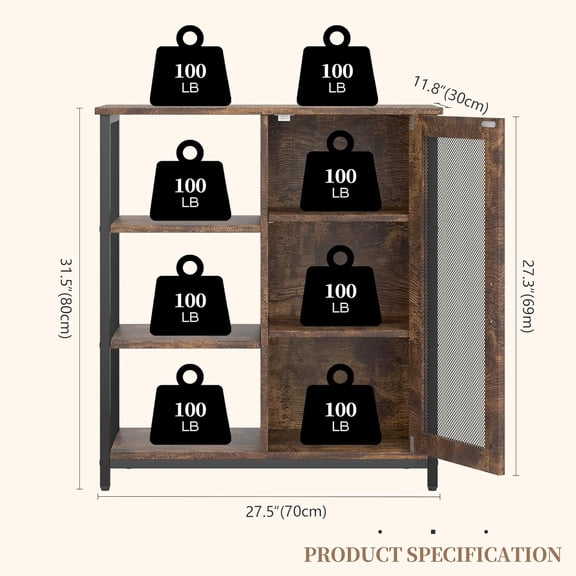 Mini Coffee Bar Cabinet with Storage, 27.5'' Small Kitchen Bar Table, Cute Corner Bar Cabinet for Tea, Buffet Sideboard Cabinet for Dining Room, Farmhouse Coffee Station for Wine (Brown)