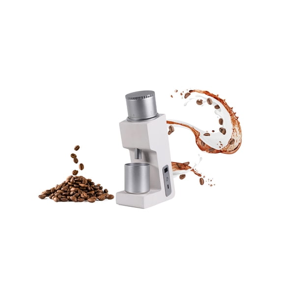 Mini Coffee Grinder, 38mm Conical Burr Coffee Bean Mill with Digital Display & Stepless 0-10 Adjustment Home Use