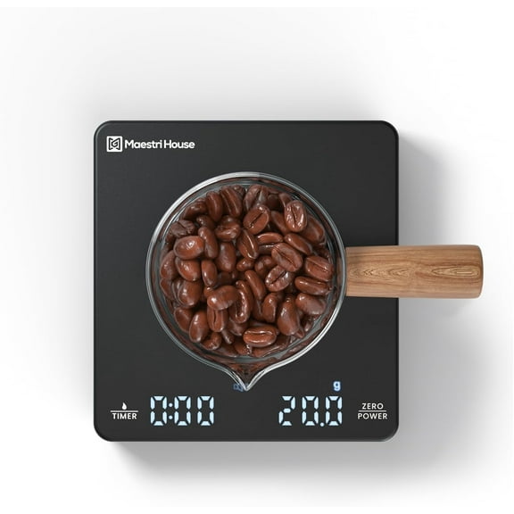 Mini Coffee Scale with Timer, Rechargeable Espresso Scale, 2kg/0.1g Accurate Scale for Espresso and Pour-Over Coffee, Portable Digital Kitchen Scale with Automatic Timing-