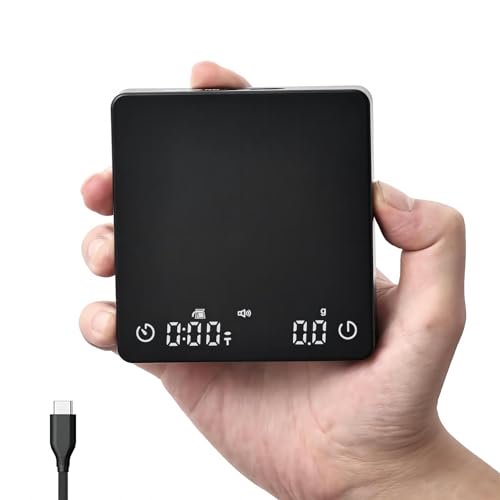 Mini Coffee Scale with Timer,Rechargeable Espresso Scale,2kg/0.1g Precision Scale for Espresso&Pour-Over Coffee,Portable Digital Kitchen Scale,Black$$Home Decor, Kitchen, & Other