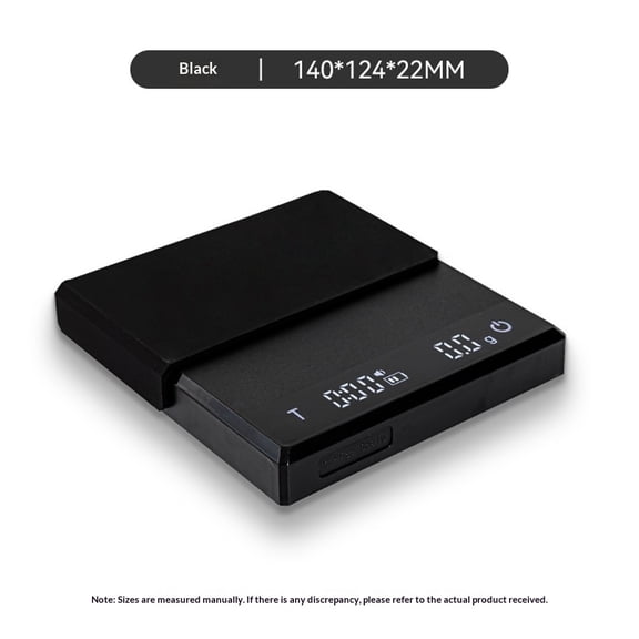 Mini Coffee Scale with Timer,Rechargeable Espresso Scale with Gravity Sensing,2kg/0.3g Precision Scale for Espresso&Pour-Over Coffee,Portable Digital Kitchen Scale,Black