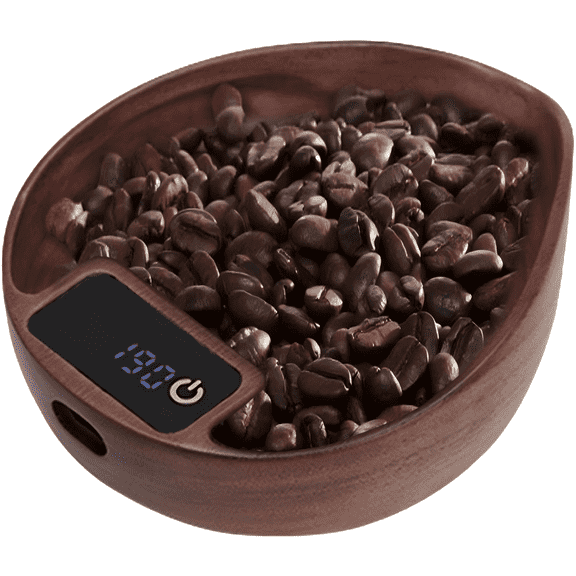Mini Coffee Scale,Wooden Tea Scale, Coffee Scale, Espresso Scale,Weigh Digital Coffee Scale,USB Rechargeable 999g/0.2g Tea Coffee Scale,Wooden Electronic Scale with LED Display