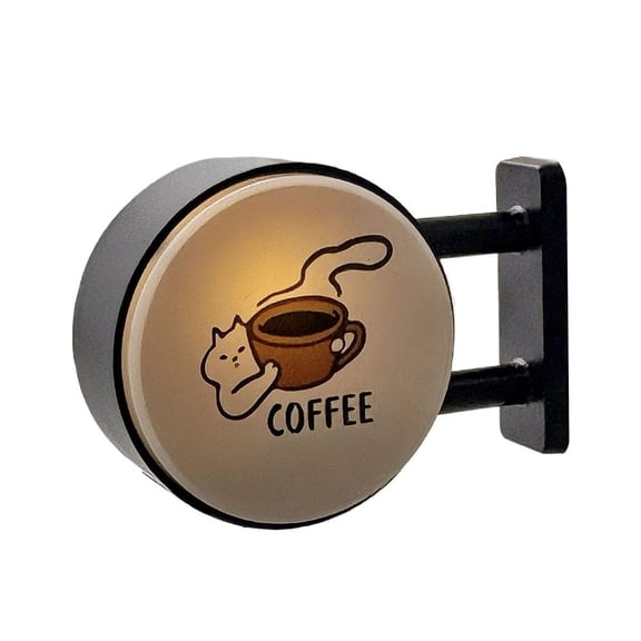 Mini Coffee Theme Light Box - Magnetic, LED Illuminated, for Fridge or Desk Decoration