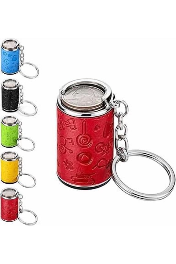 Mini Coin Holder Keychain, 2-in-1 Portable Loose Change Storage Container with Snap Closure, EDC Pocket Coin Organizer