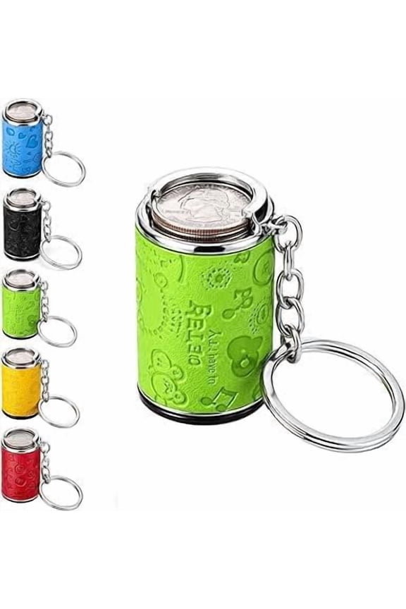 Mini Coin Holder Keychain, 2-in-1 Portable Loose Change Storage Container with Snap Closure, EDC Pocket Coin Organizer