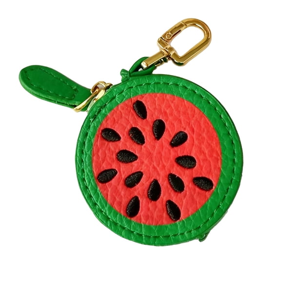 Mini Coin Keybag, Fruit Coin Purse Keychain, Purse Charms for handbags, Mini Cute Fruit Charm Leather Zipper for Wallet, Bag and Handbag Decor for Women