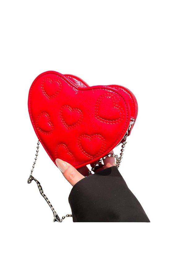Mini Coin Purse Heart Shape Crossbody Handbag Shoulder Bag Wallet for Womens