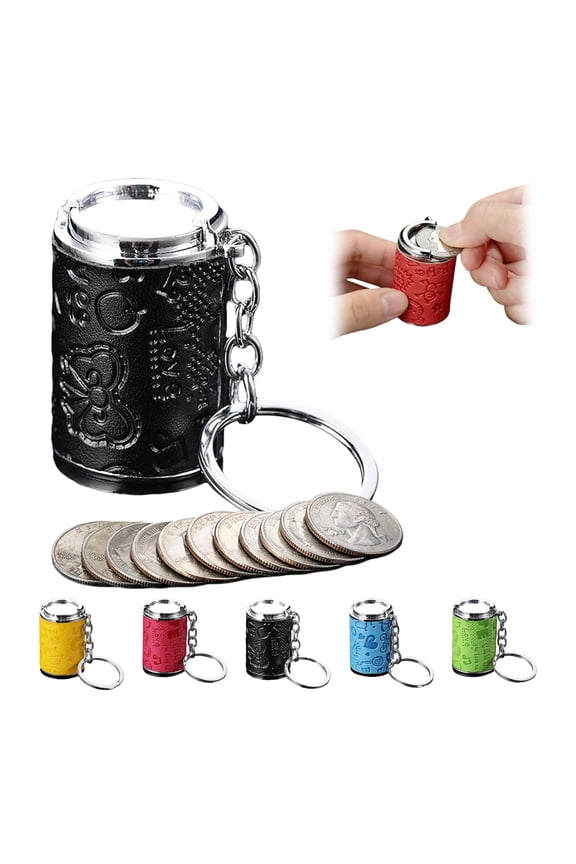 Mini Coin Storage Keychain, 2-in-1 Fidget Stress Relief & Portable Coin Holder with Snap Closure