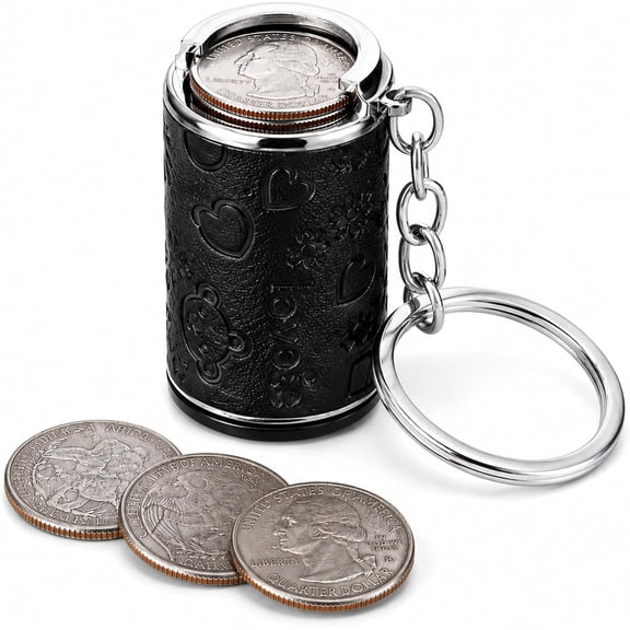 Mini Coin Storage Keychain,2-in-1 Portable Coin Holder & Fidget Toy, Portable Coin Holder & Fidget Coin Bank with Snap Closure for Keys & Bags