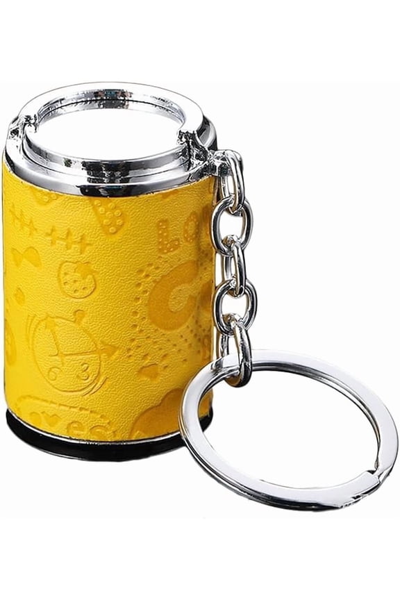 Mini Coin Storage Keychain, 2-in-1 Portable Coin Holder, Loose Change Container with Secure Snap Closure, Pocket Coin Bank(Yellow)