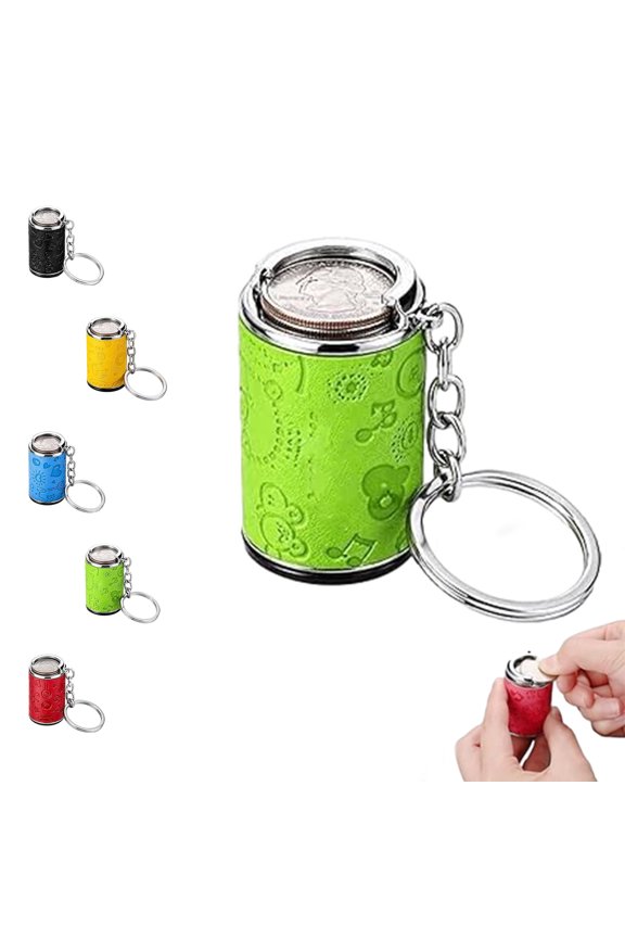 Mini Coin Storage Keychain, 2-in-1 Portable Coin Holder, Loose Change Container with Secure Snap Closure