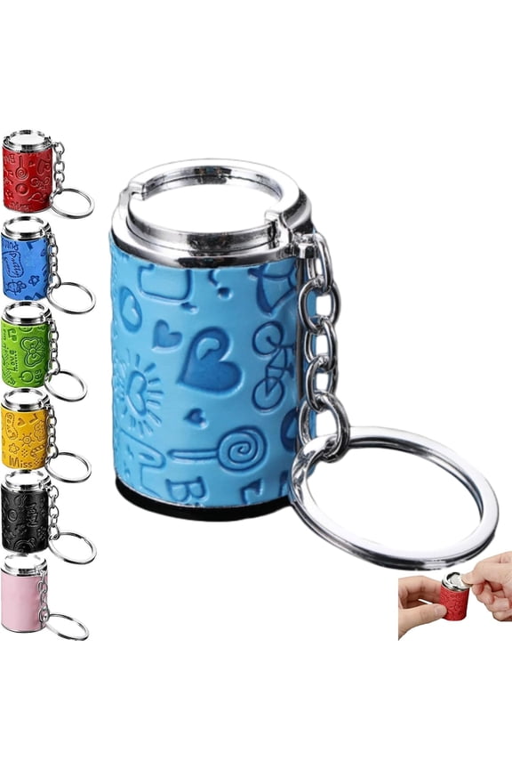 Mini Coin Storage Keychain, Portable Coin Bank Keychain for Quarters, 2-in-1 Metal Coin Holder with Spring Snap Closure, Fidget Coin Bank for Keys Bag, Holds 17-21 US Coins for Commuters Students