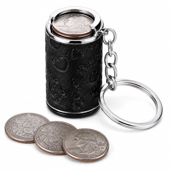 Mini Coin Storage Keychain, Portable Coin Holder & Fidget Coin Bank with Snap Closure for Keys & Bags