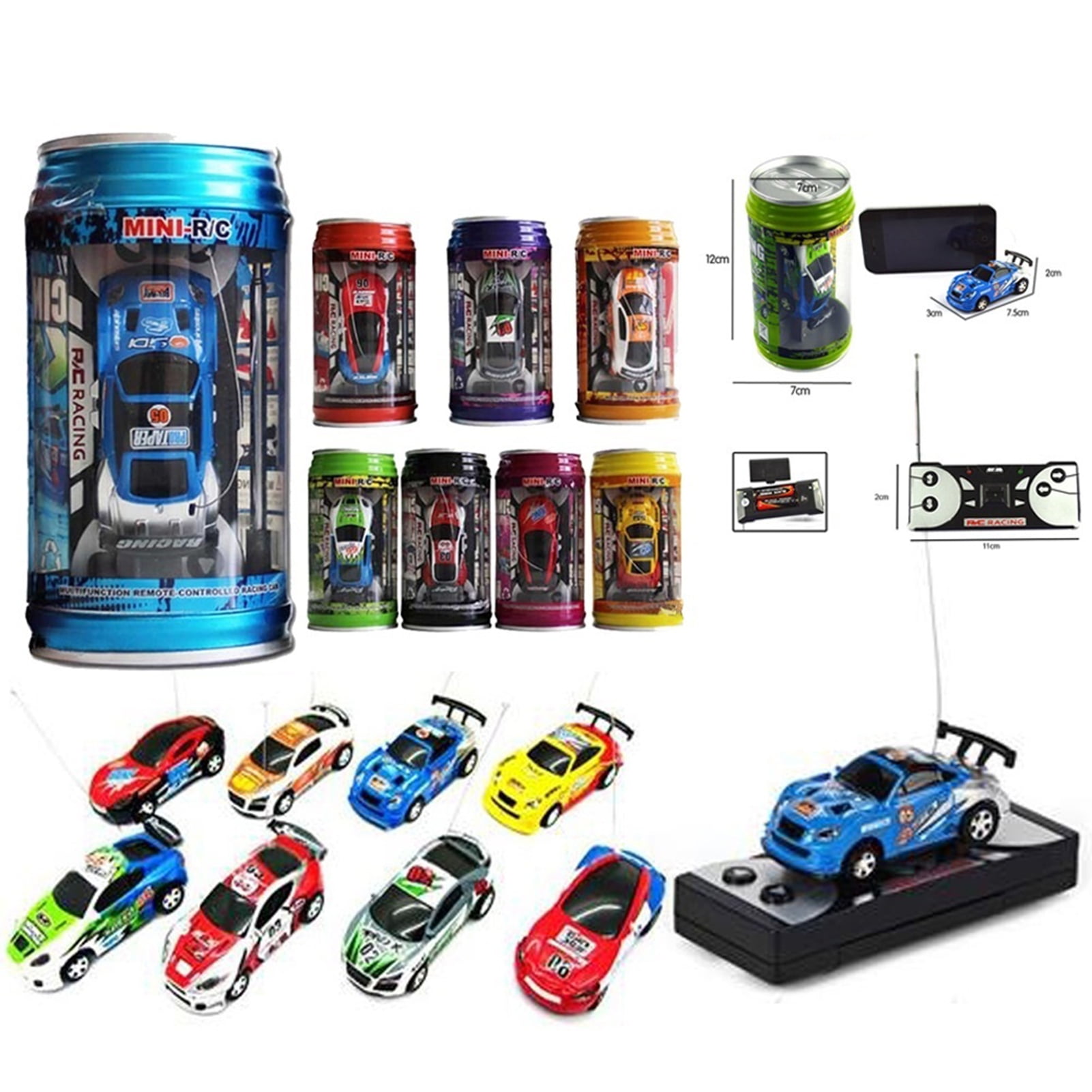 Colorful Race Cars With Soda Type Box - Cool Fun RC Toys