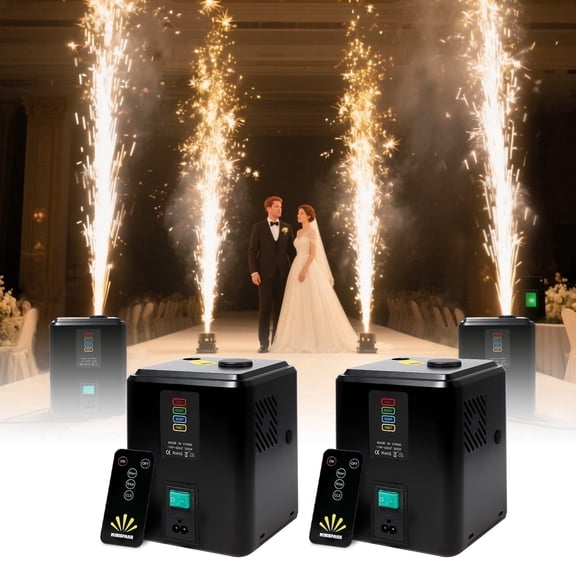 2PCS 350W Mini Cold Spark Machine, 2-3.5m Fountain Effect Portable Device with Auto Safety Cutoff - for Stage Wedding Party Events(Include 10pcs Consumables)