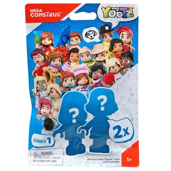 Mini Collectible Figure Set Inspired by World of Yootz! ~ Unopened Blind Bag ~ Each Bag Contains 2 Figures ~ Most Bags Contain 2 Figures, 1 Block and 3 Accessories ~ Listing is for One Bag ~ Series 1