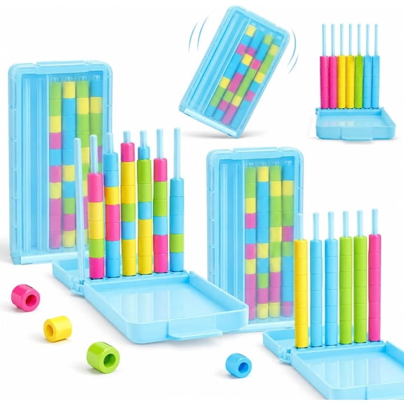 Mini Color Stack Challenge – 2026 New Portable Brain Teaser Travel Game with 40 Color Rings, Compact Pocket Logic Game, Perfect Fun Gift for Focus and Logic Training (2pcs)