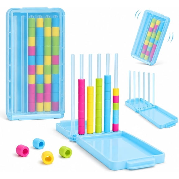 Mini Color Stack Challenge – 2026 New Portable Brain Teaser Travel Game with 40 Color Rings, Compact Pocket Logic Game, Perfect Fun Gift for Focus and Logic Training (1pcs)