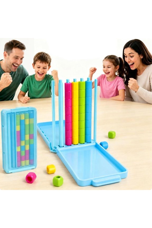 Mini Color Stack Challenge - Portable Brain Teaser Travel Game with 40 Color Rings, Auto-Reset Color Stack Puzzle Game, Color Matching Stacking Puzzle Game, Gift for Home, Classroom and Travel (1PCS)