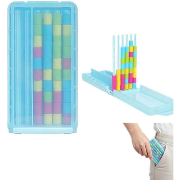 Mini Color Stack Challenge, Portable Brain Teaser Travel Game with 40 Color Rings, Giant Matching Puzzle Quick React Fun Board for Family Night Party Adults (1pc)