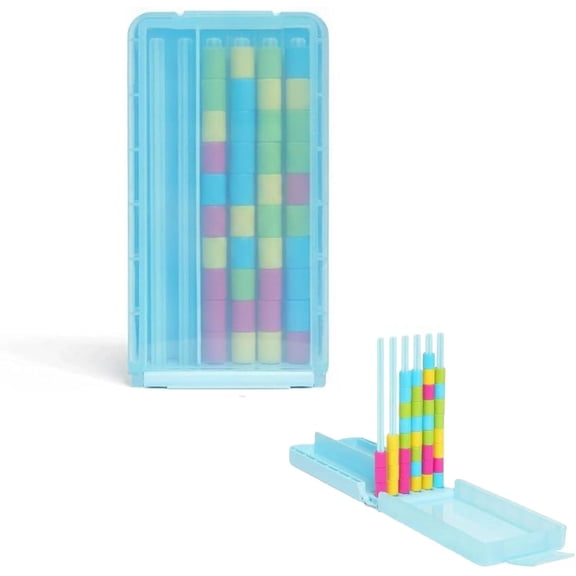 Mini Color Stack Challenge Travel Game with 40 Color Rings, Portable Stack and Sort Brain Teaser Puzzle, Compact Pocket Logic Game, Gift for Home, Classroom and Travel