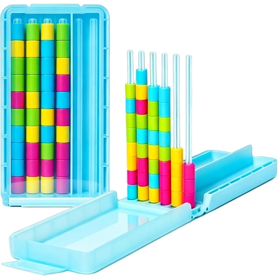 Mini Color Stack Game – Travel Size Fast-Paced Color Match Stacking Challenge with 40 Color Rings, Portable Brain Teaser
